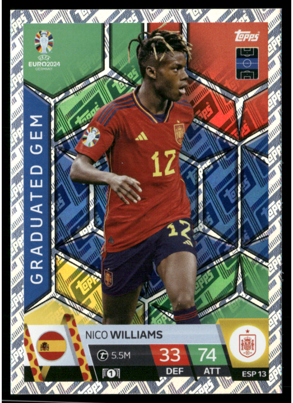 Nico Williams, Kartička, Topps Match Attax UEFA EURO 2024, BASE