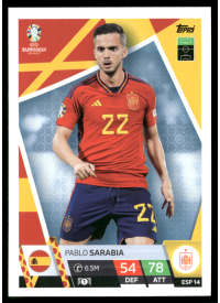 Pablo Sarabia, Kartička, Topps Match Attax UEFA EURO 2024, BASE Pablo Sarabia, Kartička, Topps Match Attax UEFA EURO 2024, BASE