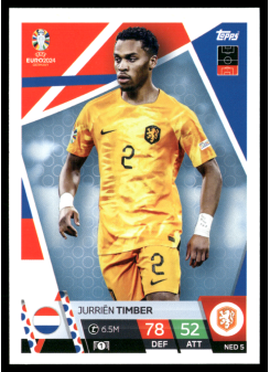 Jurriën Timber, Kartička, Topps Match Attax UEFA EURO 2024, BASE