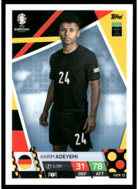 Karim Adeyemi, Kartička, Topps Match Attax UEFA EURO 2024, BASE Karim Adeyemi, Kartička, Topps Match Attax UEFA EURO 2024, BASE