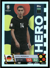 Jamal Musiala, Kartička, Topps Match Attax UEFA EURO 2024, BASE Jamal Musiala, Kartička, Topps Match Attax UEFA EURO 2024, BASE