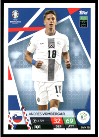 Andres Vombergar, Kartička, Topps Match Attax UEFA EURO 2024, BASE Andres Vombergar, Kartička, Topps Match Attax UEFA EURO 2024, BASE