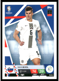 Jaka Bijol, Kartička, Topps Match Attax UEFA EURO 2024, BASE Jaka Bijol, Kartička, Topps Match Attax UEFA EURO 2024, BASE