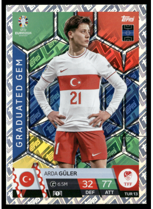 Arda Güler, Kartička, Topps Match Attax UEFA EURO 2024, BASE