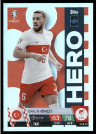 Orkun Kökçü, Kartička, Topps Match Attax UEFA EURO 2024, BASE Orkun Kökçü, Kartička, Topps Match Attax UEFA EURO 2024, BASE
