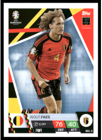 Wout Faes, Kartička, Topps Match Attax UEFA EURO 2024, BASE