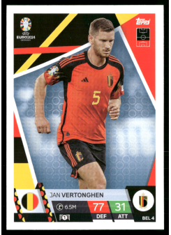 Jan Vertonghen, Kartička, Topps Match Attax UEFA EURO 2024, BASE