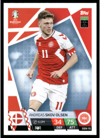Andreas Skov Olsen, Kartička, Topps Match Attax UEFA EURO 2024, BASE