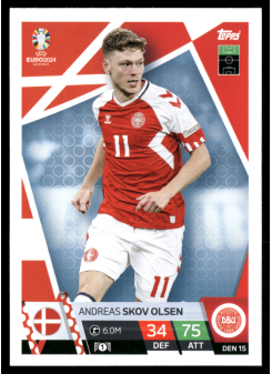 Andreas Skov Olsen, Kartička, Topps Match Attax UEFA EURO 2024, BASE