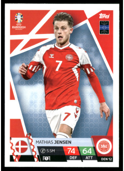 Mathias Jensen, Kartička, Topps Match Attax UEFA EURO 2024, BASE