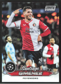 Santiago Gimenez, Kartička, 2023-24 Topps Stadium Club Chrome UEFA Club Competitions, Refractor