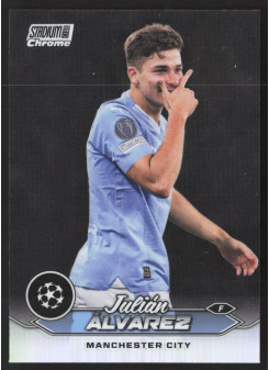 Julian Alvarez, Kartička, 2023-24 Topps Stadium Club Chrome UEFA Club Competitions, Refractor