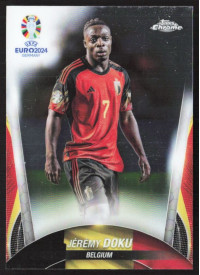 Jeremy Doku, Kartička, Topps Chrome UEFA Euro 2024, BASE