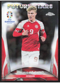 Rasmus Hojlund, Kartička, Topps Chrome UEFA Euro 2024, BASE