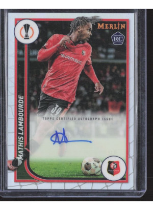 Mathis Lambourde, Card, Topps Merlin Chrome UEFA Club Competitions 2023-24, AUTOGRAPH