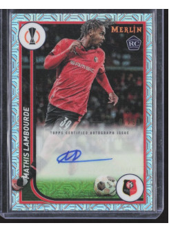 Mathis Lambourde, Card, Topps Merlin Chrome UEFA Club Competitions 2023-24, AUTOGRAPH