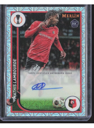 Mathis Lambourde, Card, Topps Merlin Chrome UEFA Club Competitions 2023-24, AUTOGRAPH
