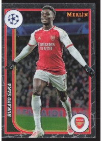 Bukayo Saka, Kartička, Topps Merlin Chrome UEFA Club Competitions 2023-24, BASE Bukayo Saka, Kartička, Topps Merlin Chrome UEFA Club Competitions 2023-24, BASE