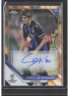 Charles De Ketelaere, Kartička, 2021-22 Topps Chrome UEFA Champions League, Gold Lava