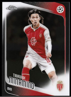Takumi Minamino, Card, 2025-26 Topps Chrome UEFA Club Competitions, BASE