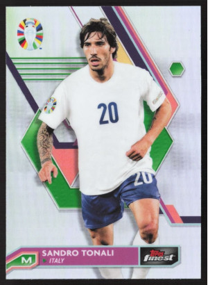 Sandro Tonali, Card, 2024 Topps Finest Road to UEFA Euro , Refractor