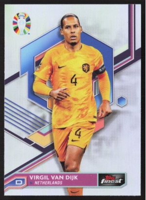 Virgil van Dijk, Card, 2024 Topps Finest Road to UEFA Euro , Refractor