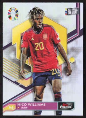 Nico Williams, Card, 2024 Topps Finest Road to UEFA Euro , Refractor