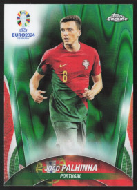 Joao Palhinha, Kartička, Topps Chrome UEFA Euro 2024, Green Ray Wave