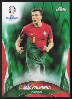 Joao Palhinha, Kartička, Topps Chrome UEFA Euro 2024, Green Ray Wave