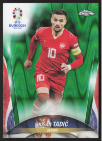 Dušan Tadic, Kartička, Topps Chrome UEFA Euro 2024, Green Ray Wave