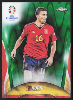 Rodri, Kartička, Topps Chrome UEFA Euro 2024, Green Ray Wave