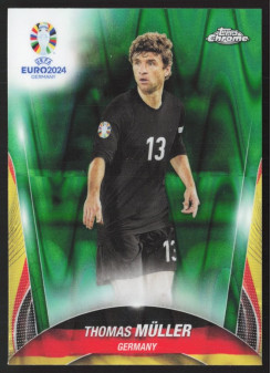 Thomas Müller, Kartička, Topps Chrome UEFA Euro 2024, Green Ray Wave