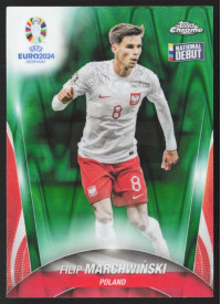 Filip Marchwinski, Kartička, Topps Chrome UEFA Euro 2024, Green Ray Wave