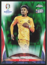 Ian Maatsen, Kartička, Topps Chrome UEFA Euro 2024, Green Ray Wave