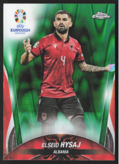Elseid Hysaj, Kartička, Topps Chrome UEFA Euro 2024, Green Ray Wave