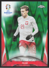Nicola Zalewski, Kartička, Topps Chrome UEFA Euro 2024, Green Ray Wave