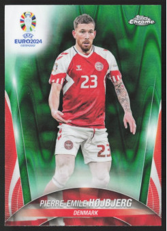 Pierre-Emile Hojbjerg, Kartička, Topps Chrome UEFA Euro 2024, Green Ray Wave