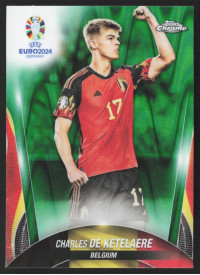 Charles De Ketelaere, Kartička, Topps Chrome UEFA Euro 2024, Green Ray Wave