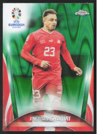 Xherdan Shaqiri, Kartička, Topps Chrome UEFA Euro 2024, Green Ray Wave