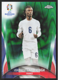 Eduardo Camavinga, Kartička, Topps Chrome UEFA Euro 2024, Green Ray Wave