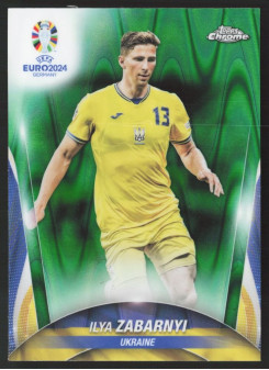 Ilya Zabarnyi, Kartička, Topps Chrome UEFA Euro 2024, Green Ray Wave