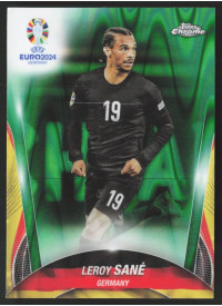 Leroy Sane, Kartička, Topps Chrome UEFA Euro 2024, Green Ray Wave