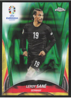Leroy Sane, Kartička, Topps Chrome UEFA Euro 2024, Green Ray Wave