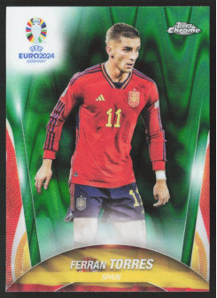 Ferran Torres, Kartička, Topps Chrome UEFA Euro 2024, Green Ray Wave