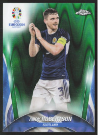 Andy Robertson, Kartička, Topps Chrome UEFA Euro 2024, Green Ray Wave