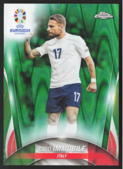 Ciro Immobile, Kartička, Topps Chrome UEFA Euro 2024, Green Ray Wave