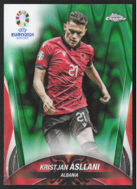 Kristjan Asllani, Kartička, Topps Chrome UEFA Euro 2024, Green Ray Wave