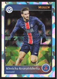 Khvicha Kvaratskhelia, Kartička, Topps Merlin UEFA Club Competitions 2024-25, Atomic Refractor