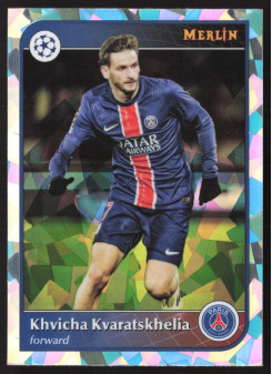 Khvicha Kvaratskhelia, Kartička, Topps Merlin UEFA Club Competitions 2024-25, Atomic Refractor