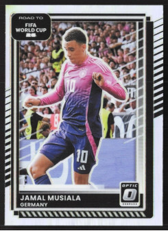 Jamal Musiala, Card, 2026 Panini Donruss Road to FIFA World Cup, Holo Optic